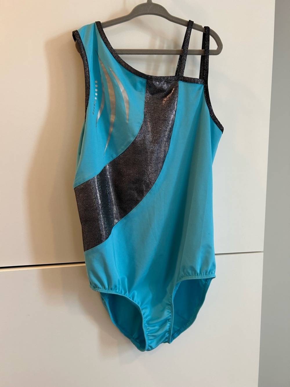 Danskin Now Turquoise and Black Girls' Dance/Gymnastics Leotard Size XL 14/16 - Picture 5 of 9